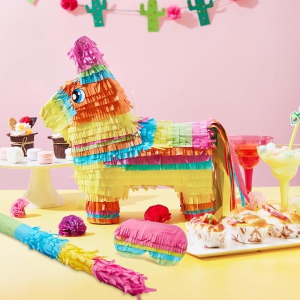 Cinco De Mayo Donkey Pinata for Kids Birthday Party, (13 x 20 x 5 in.) for Fun Fiesta Taco Party Supplies, Luau Event Photo Props, Mexican Theme Decoration, Carnivals Festivals, Taco Tuesday Event - Image 8