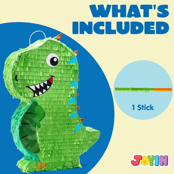 Dinosaur Pinata with Plastic Bat and Paper Blindfold（15.5H X 10.5W X 3D), Cinco De Mayo Party, Dinosaur Animal Theme Parties Decorations, Indoor or Outdoor fiesta - Image 4