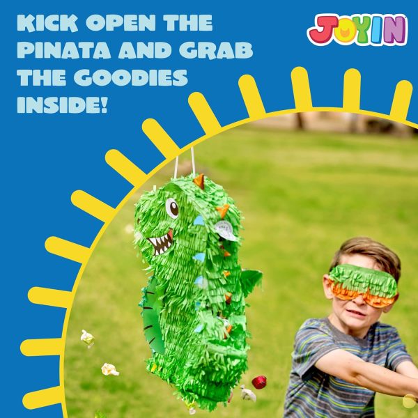Dinosaur Pinata with Plastic Bat and Paper Blindfold（15.5H X 10.5W X 3D), Cinco De Mayo Party, Dinosaur Animal Theme Parties Decorations, Indoor or Outdoor fiesta - Image 7