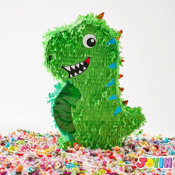 Dinosaur Pinata with Plastic Bat and Paper Blindfold（15.5H X 10.5W X 3D), Cinco De Mayo Party, Dinosaur Animal Theme Parties Decorations, Indoor or Outdoor fiesta - Image 8