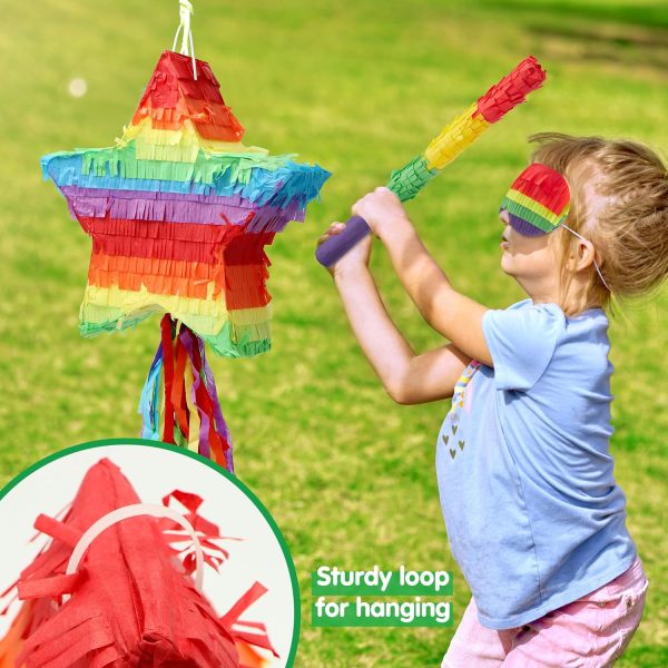 Dinosaur Pinata with Plastic Bat and Paper Blindfold（15.5H X 10.5W X 3D), Cinco De Mayo Party, Dinosaur Animal Theme Parties Decorations, Indoor or Outdoor fiesta - Image 15