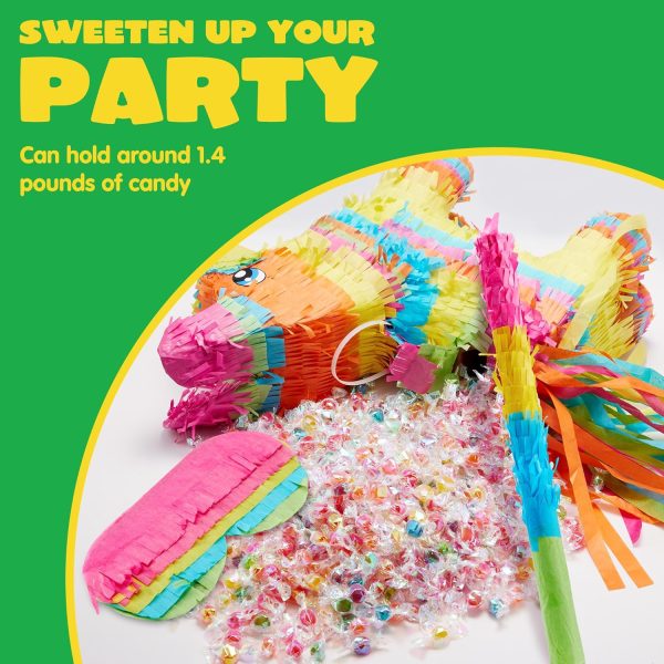 Dinosaur Pinata with Plastic Bat and Paper Blindfold（15.5H X 10.5W X 3D), Cinco De Mayo Party, Dinosaur Animal Theme Parties Decorations, Indoor or Outdoor fiesta - Image 23