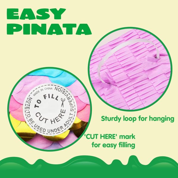 Dinosaur Pinata with Plastic Bat and Paper Blindfold（15.5H X 10.5W X 3D), Cinco De Mayo Party, Dinosaur Animal Theme Parties Decorations, Indoor or Outdoor fiesta - Image 52