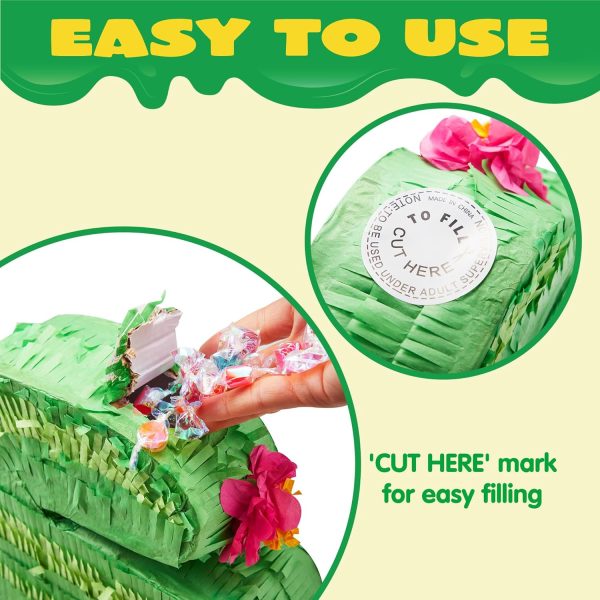 Cinco De Mayo Cactus Pinata for Kids Birthday Party, (16.75x11.25x3 in.) for Fun Fiesta Taco Party Supplies, Luau Event Photo Props, Mexican Theme Decoration, Carnivals Festivals, Taco Tuesday Event - Image 4