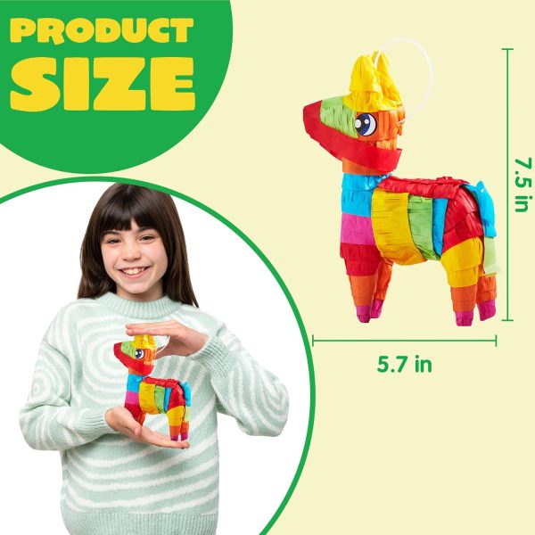 Cinco De Mayo 8 pcs Mini Donkey Pinatas 5.7"x7.5" Rainbow Color for Fun Fiesta Taco Party Supplies, Luau Event Photo Props, Mexican Theme Decoration, Carnivals Festivals, Taco Tuesday Event - Image 2