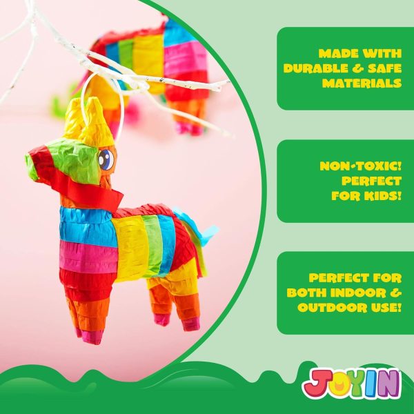 Cinco De Mayo 8 pcs Mini Donkey Pinatas 5.7"x7.5" Rainbow Color for Fun Fiesta Taco Party Supplies, Luau Event Photo Props, Mexican Theme Decoration, Carnivals Festivals, Taco Tuesday Event - Image 5